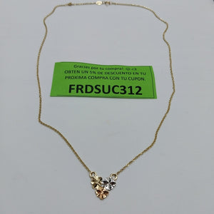 CADENA TEJIDO GARGANTILLA ESPECIAL C FLORES 14K 45 CM 2.9 GR (NUEVO)