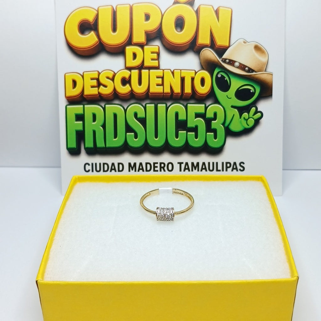 ANILLO ANILLITO C CIRCONIAS 14K 8 TALLA 1.4 GR (NUEVO)