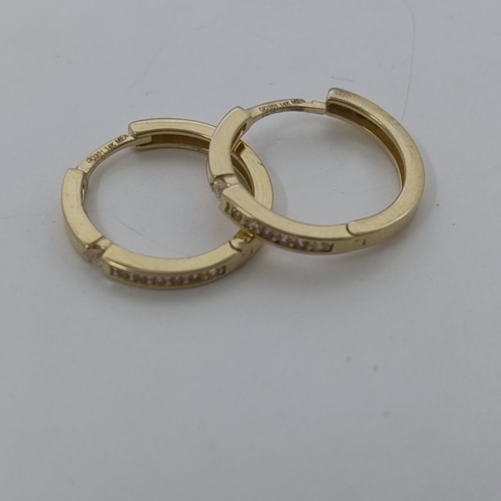 ARETES ARRACADAS LISAS 14K 2.3 GR (NUEVO)