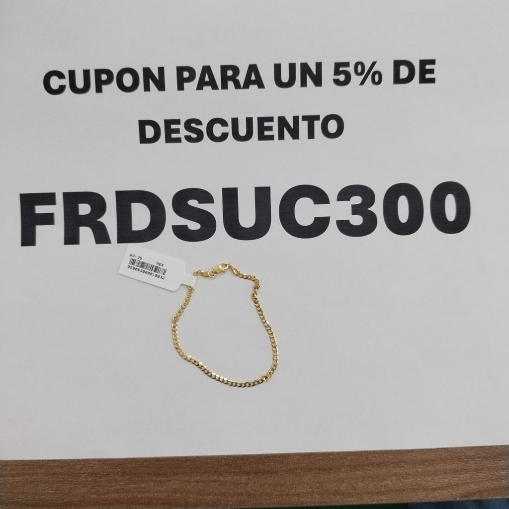 PULSERA TEJIDO BARBADA 14K 18 CM 2.1 GR (NUEVO)