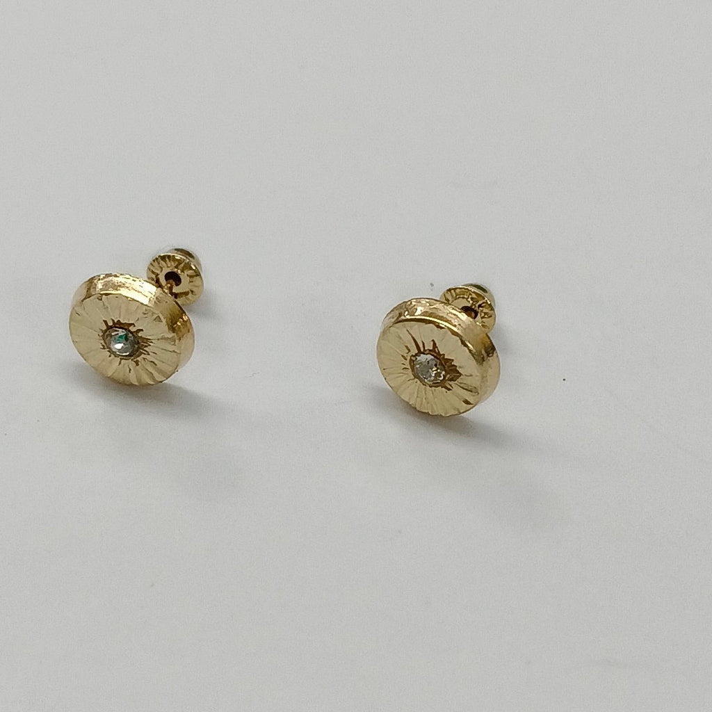 BROQUELES BROQUEL FIG BOTON C CIRCONIA 14K 0.2916 GR (NUEVO)