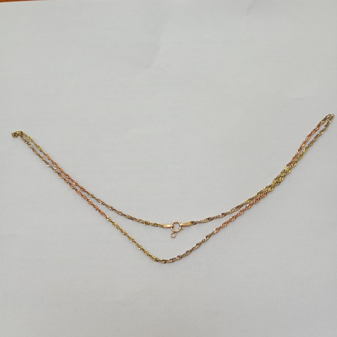 CADENA ORO COMBINADO 14 K 2,80 GRMS (SEMINUEVO)