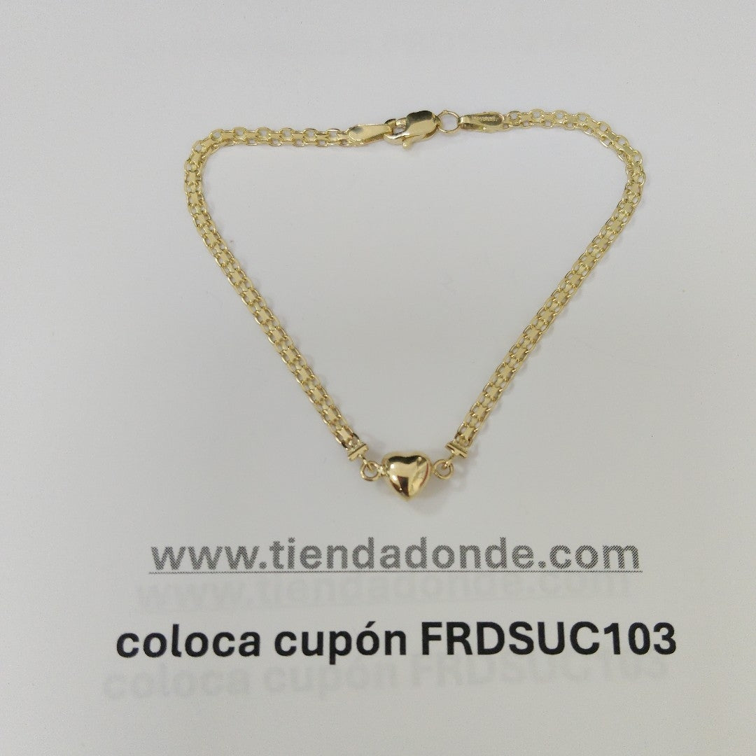 PULSERA ESPECIAL C CORAZON 14K 18 CM 2.7 GR (NUEVO)