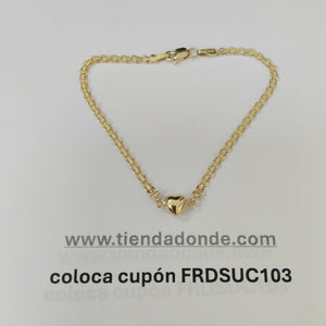 PULSERA ESPECIAL C CORAZON 14K 18 CM 2.7 GR (NUEVO)