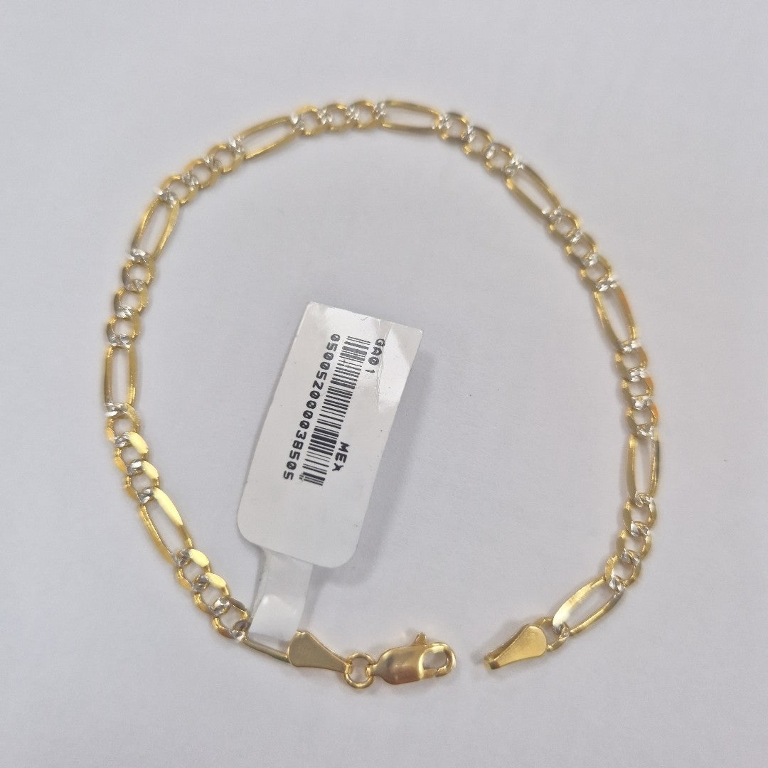 PULSERA 3X1 DIAMANTADA 14K 21 CM 5.2 GR (NUEVO)