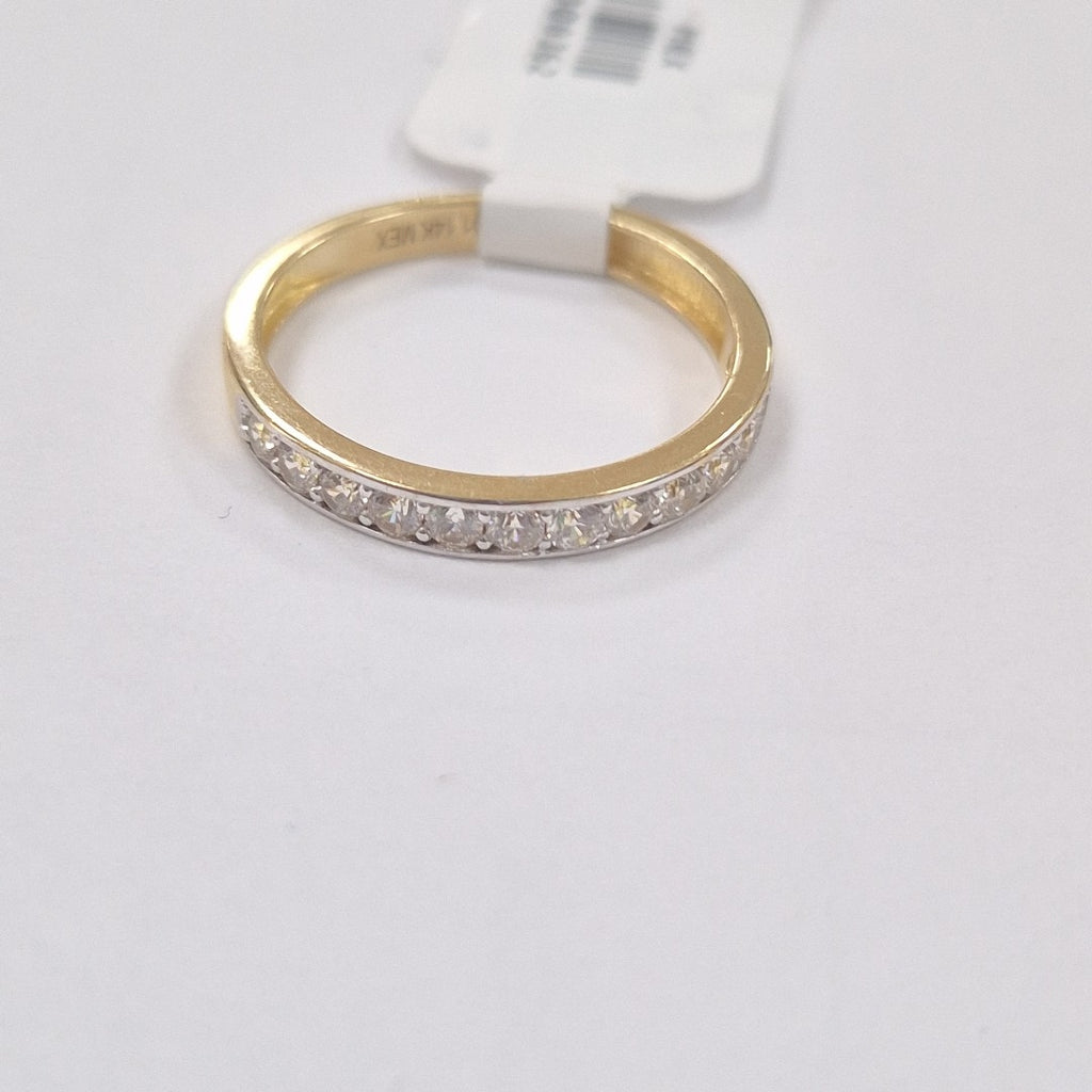 ANILLO ANILLITO C CIRCONIAS 14K 7 TALLA 2.1 GR (NUEVO)