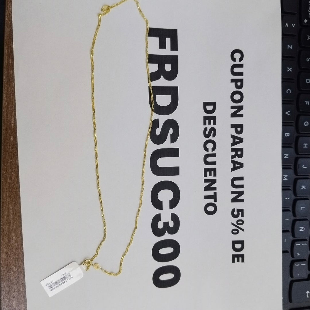 CADENA MEDIO TORZAL 10K 55 CM 2.4 GR (NUEVO)