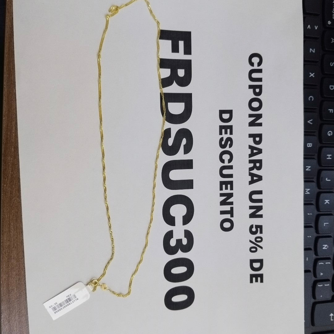 CADENA MEDIO TORZAL 10K 55 CM 2.4 GR (NUEVO)