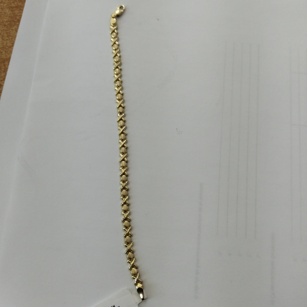 PULSERA ESPECIAL XOXO 14K 18 CM 6.2 GR (NUEVO)