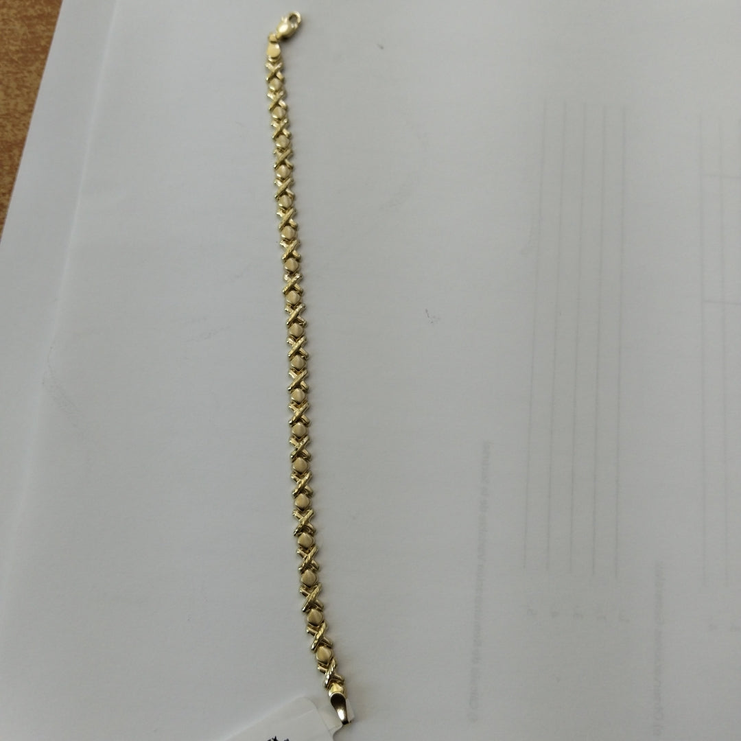 PULSERA ESPECIAL XOXO 14K 18 CM 6.2 GR (NUEVO)