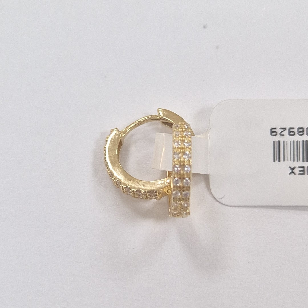 ARETES HUGGIES C CIRCONIAS 14K 1.7 GR (NUEVO)