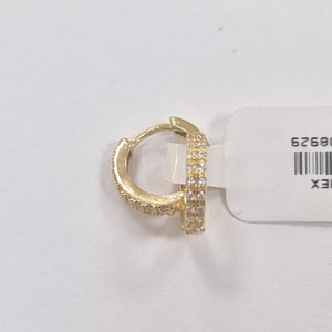 ARETES HUGGIES C CIRCONIAS 14K 1.7 GR (NUEVO)