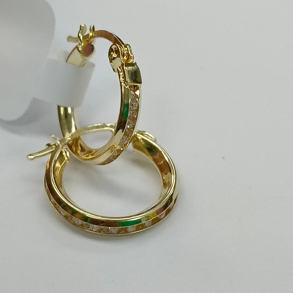 ARETES ARRACADAS CON CIRCONIAS 10K 1.4 GR (NUEVO)