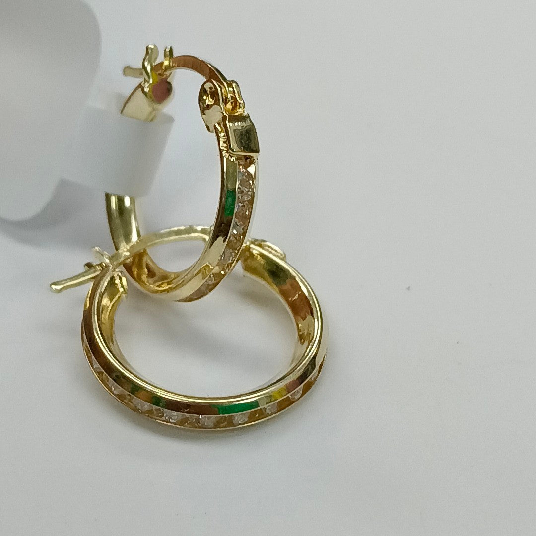 ARETES ARRACADAS CON CIRCONIAS 10K 1.4 GR (NUEVO)