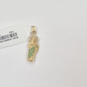 DIJE SAN JUDAS CON PIEDRAS DE COLOR 14K 1.7 GR (NUEVO)