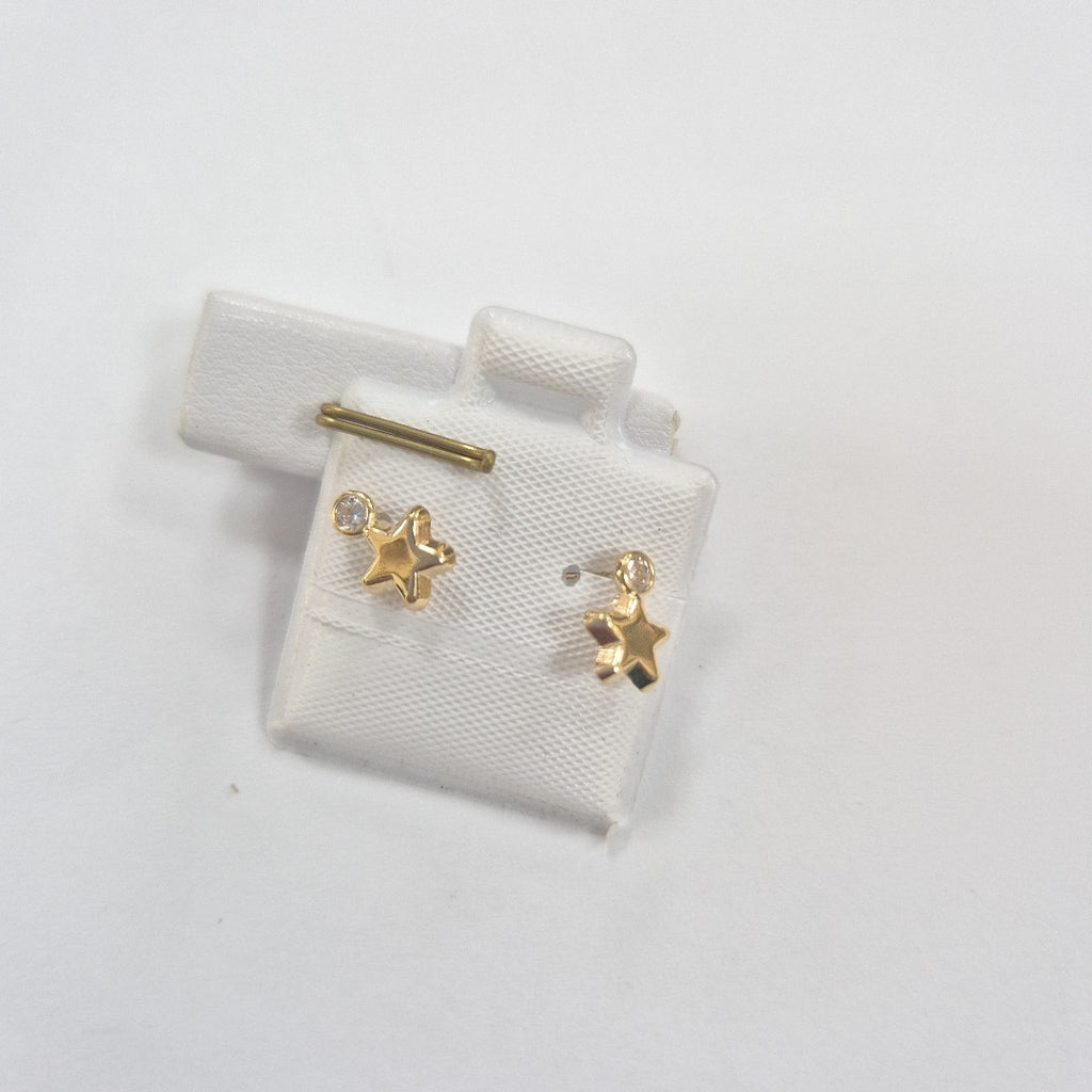 BROQUELES BROQUEL FIG ESTRELLA C CIRCONIA 14K 0.2603 GR (NUEVO)