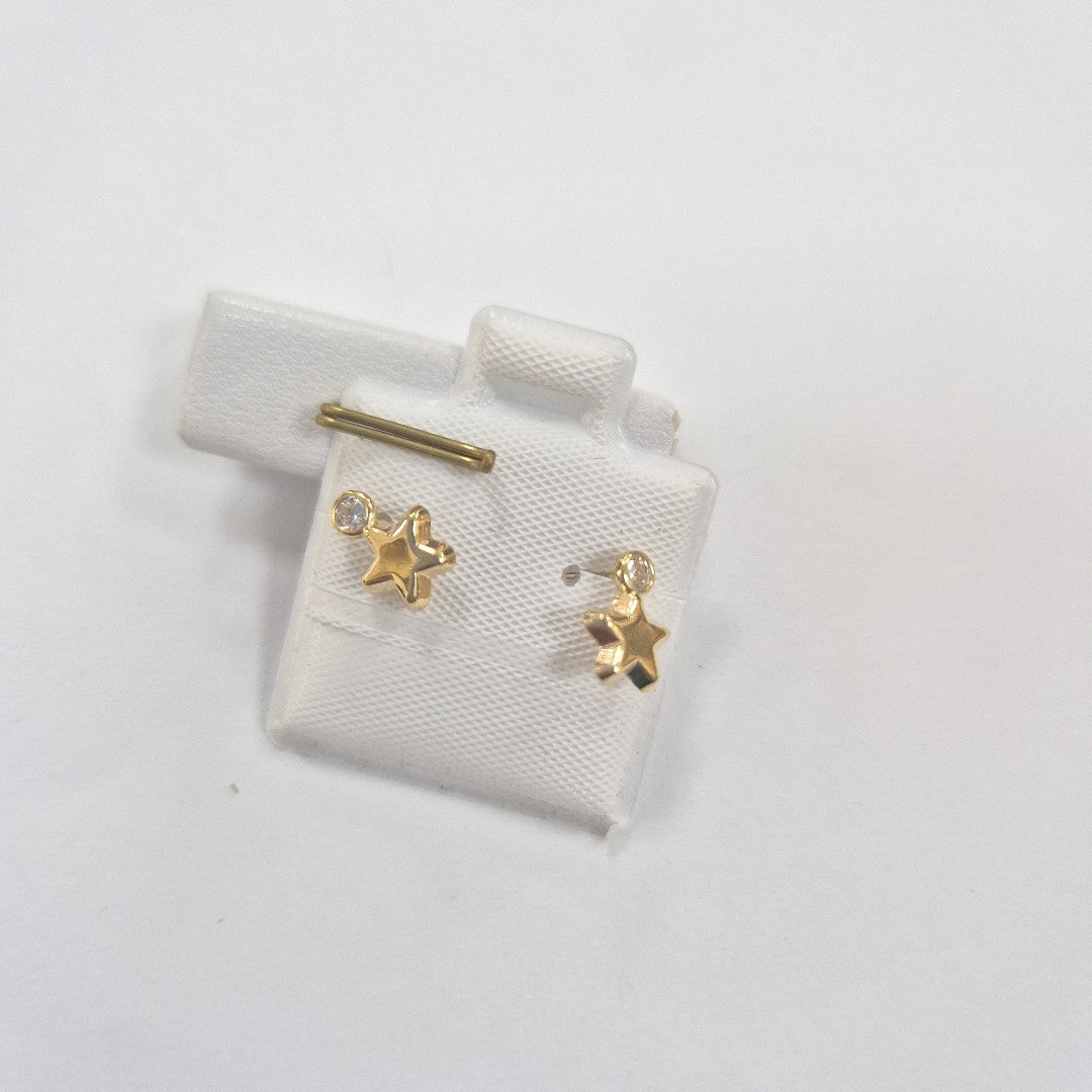 BROQUELES BROQUEL FIG ESTRELLA C CIRCONIA 14K 0.2603 GR (NUEVO)
