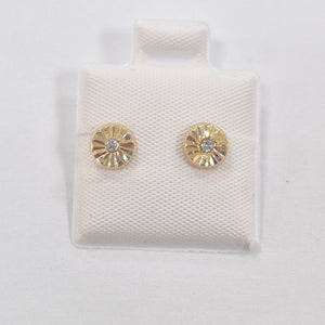 BROQUELES BROQUEL FIG BOTON C CIRCONIA 14K 0.2916 GR (NUEVO)