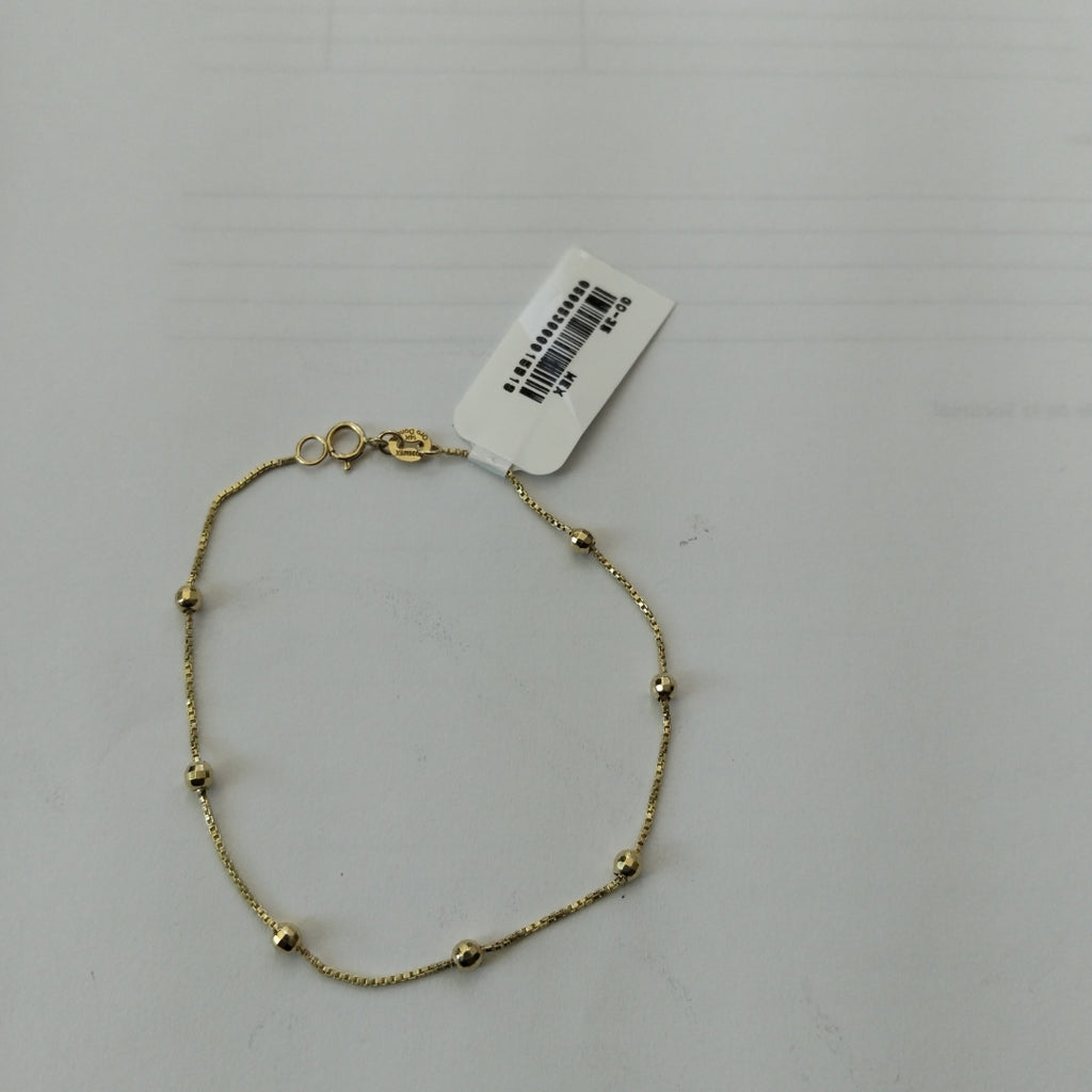 PULSERA ESPECIAL CON BOLITAS 14K 18 CM 1.4 GR (NUEVO)