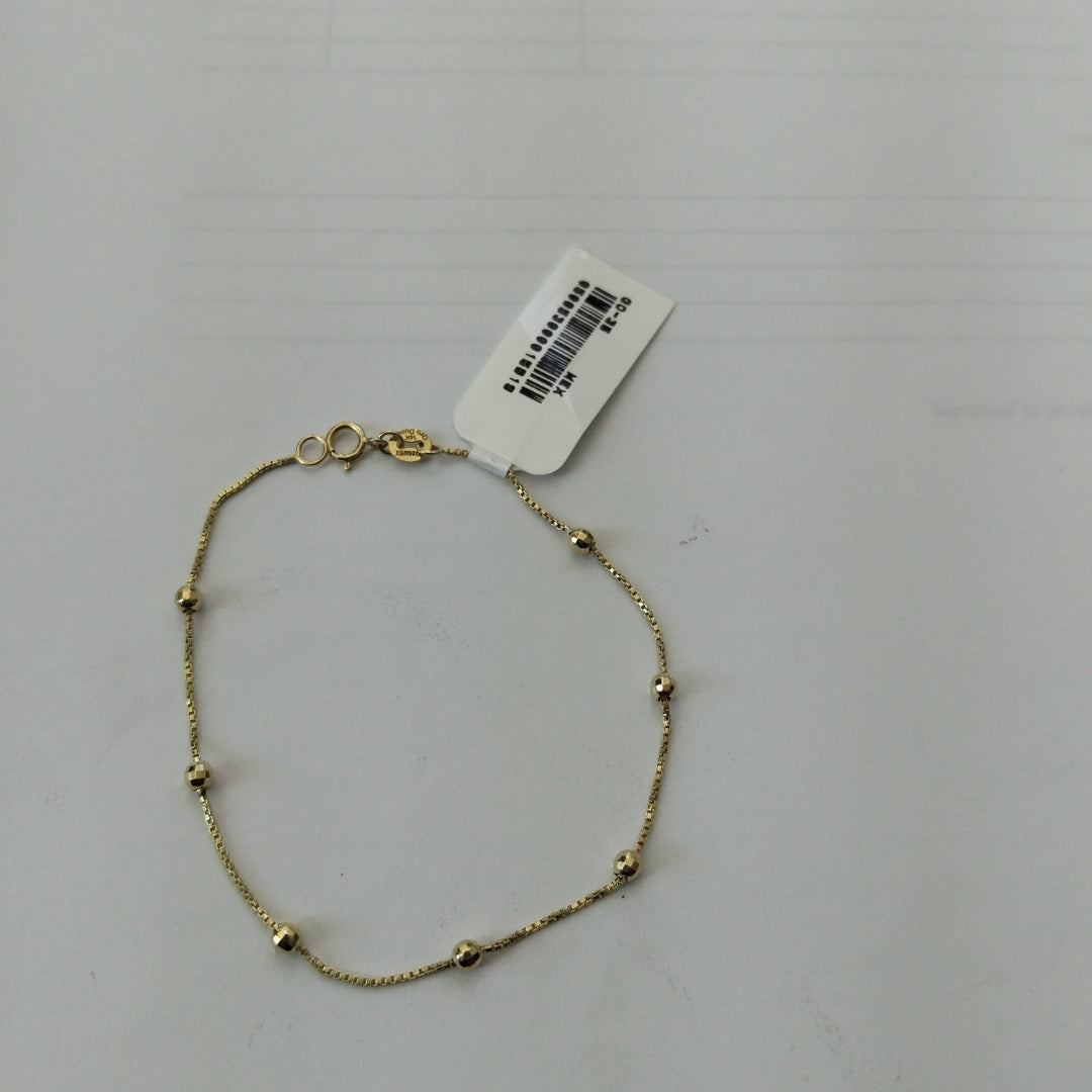 PULSERA ESPECIAL CON BOLITAS 14K 18 CM 1.4 GR (NUEVO)