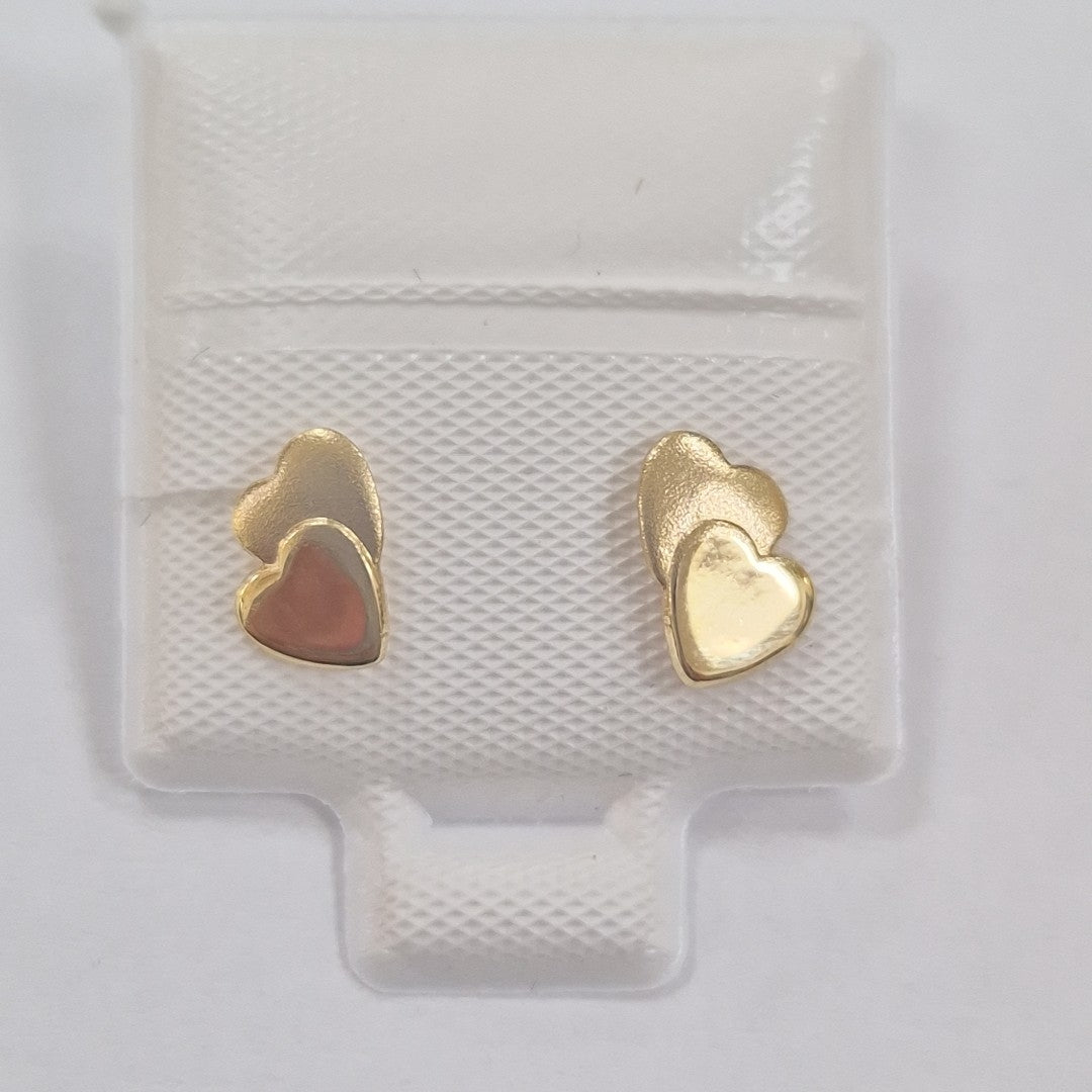 BROQUELES BROQUEL CORAZON DOBLE 14K 0.2171 GR (NUEVO)