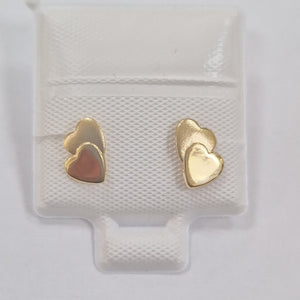BROQUELES BROQUEL CORAZON DOBLE 14K 0.2171 GR (NUEVO)