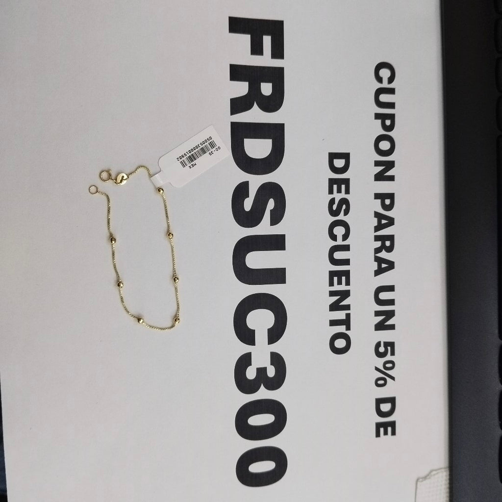 PULSERA ESPECIAL CON BOLITAS 14K 18 CM 1.4 GR (NUEVO)