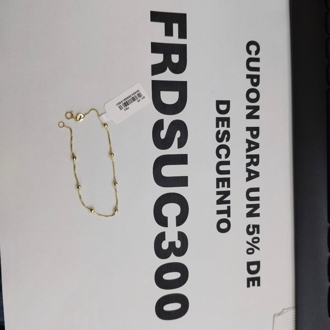 PULSERA ESPECIAL CON BOLITAS 14K 18 CM 1.4 GR (NUEVO)