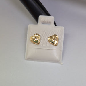 BROQUELES BROQUEL FIG CORAZON C CIRCONIA 14K 0.2614 GR (NUEVO)