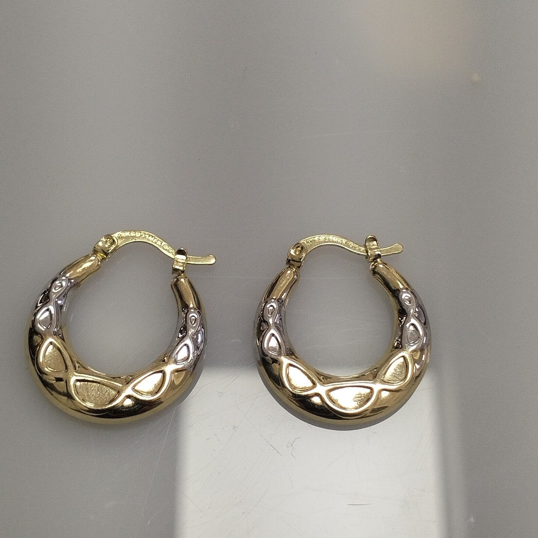 ARETES ARRACADAS COMBINADAS CON INFINITO 14K 2.2 GR (NUEVO)