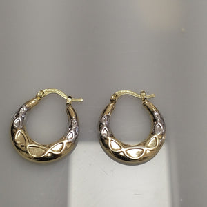 ARETES ARRACADAS COMBINADAS CON INFINITO 14K 2.2 GR (NUEVO)