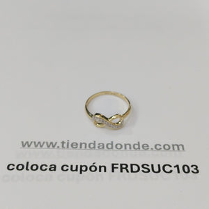 ANILLO ANILLITO FIG INFINITO C CIRCONIAS 14K 7 TALLA 1.5 GR (NUEVO)