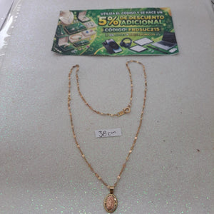 CADENA, MEDALLA RELIGIOSA ORO 10 K 1.3 GRMS (SEMINUEVO)