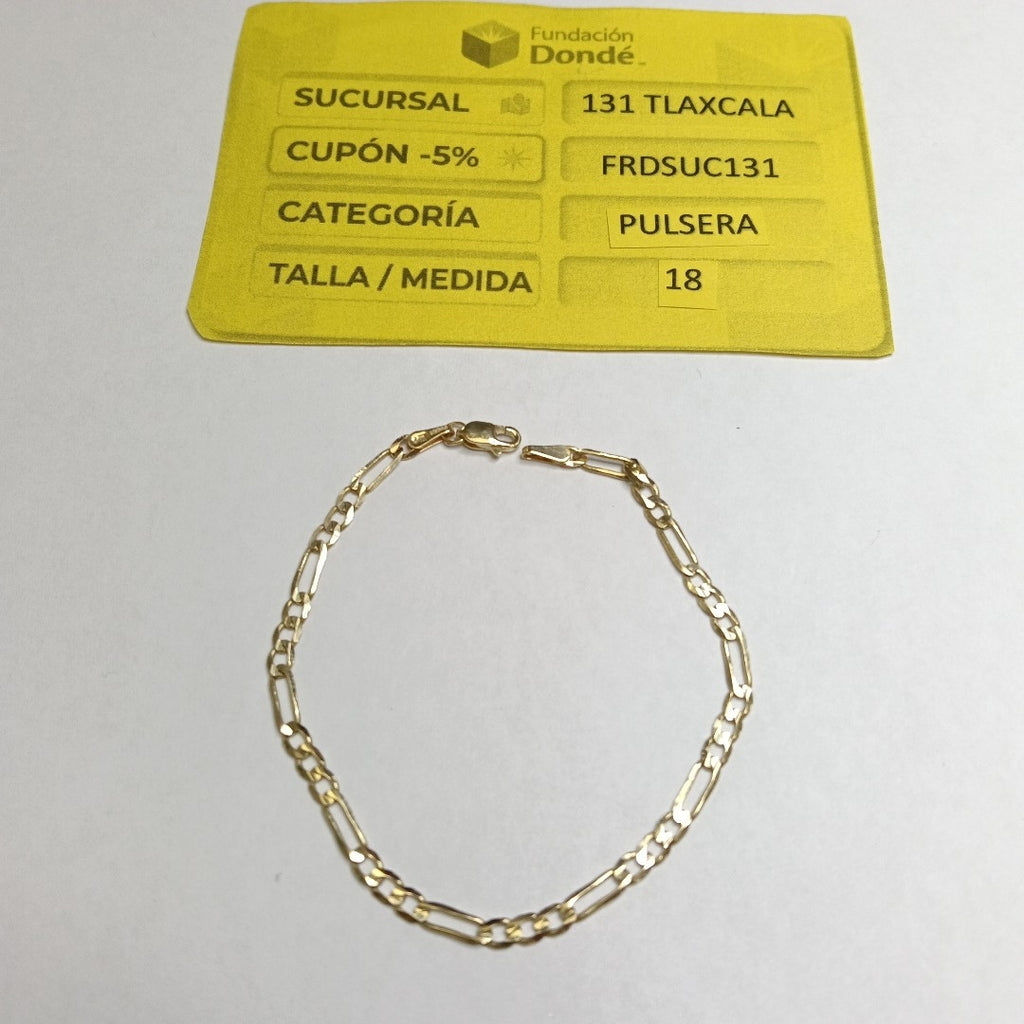 PULSERA TEJIDO 3X1 14K 18 CM 2.7 GR (NUEVO)