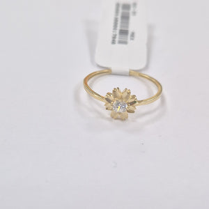 ANILLOS FLOR Y CIRCONIA 14K TALLA 8 1.1 GR (NUEVO)