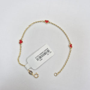 PULSERA ESPECIAL CON CORAZONES 14K 18 CM 1.4 GR (NUEVO)