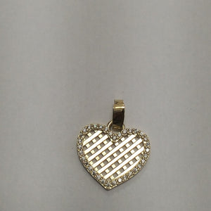 DIJE TEJIDO CORAZON CON CERCO DE CIRCONIAS 14K 1.2 GR (NUEVO)