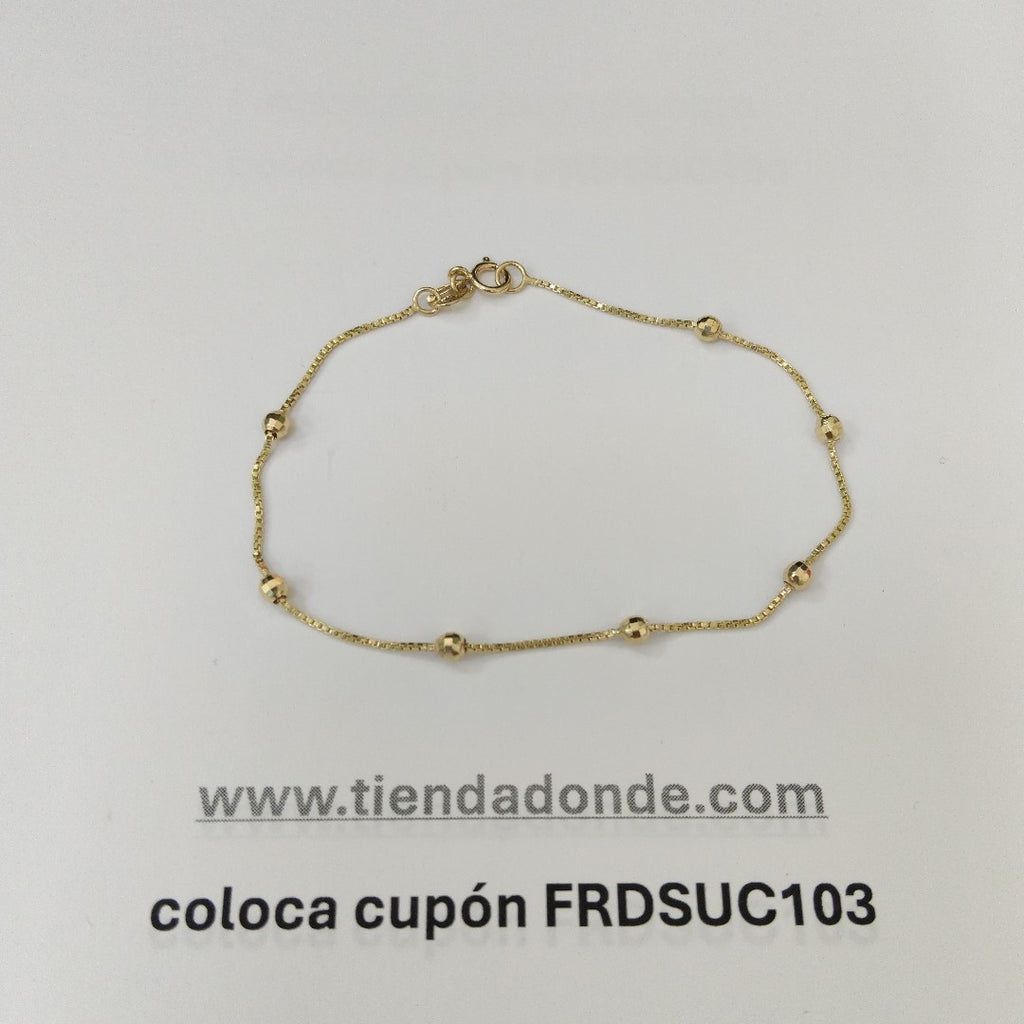 PULSERA ESPECIAL CON BOLITAS 14K 18 CM 1.4 GR (NUEVO)