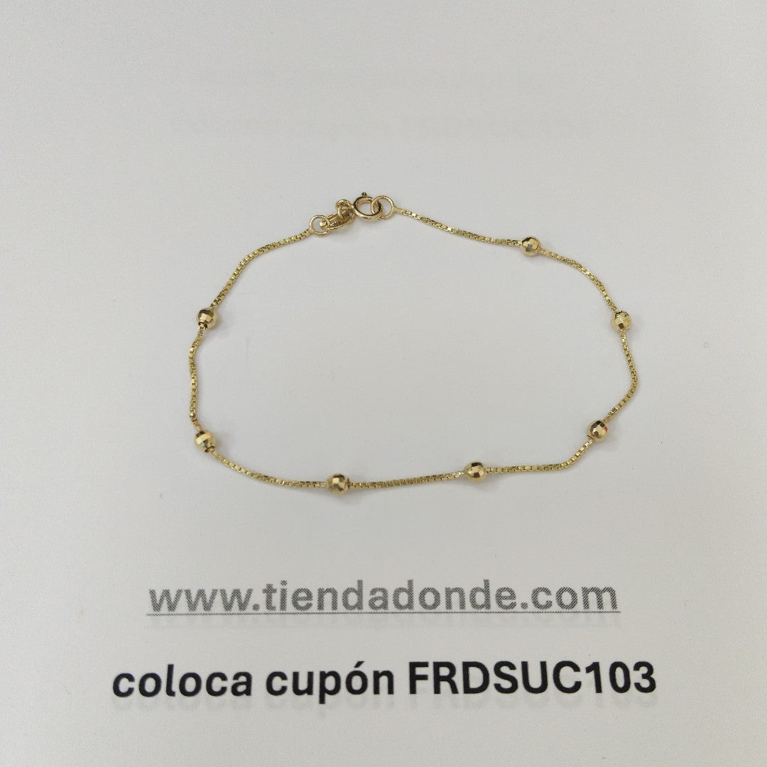 PULSERA ESPECIAL CON BOLITAS 14K 18 CM 1.4 GR (NUEVO)