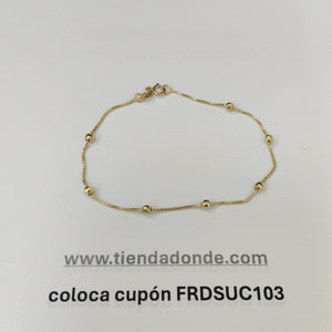 PULSERA ESPECIAL CON BOLITAS 14K 18 CM 1.4 GR (NUEVO)