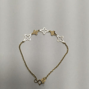 PULSERA TEJIDO ESP CON TREBOL 14K 18 CM 1.5 GR (NUEVO)