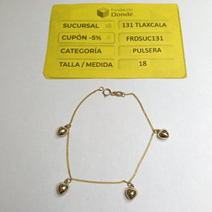 PULSERA ESPECIAL DIJES 10K 18 CM 1.7 GR (NUEVO)