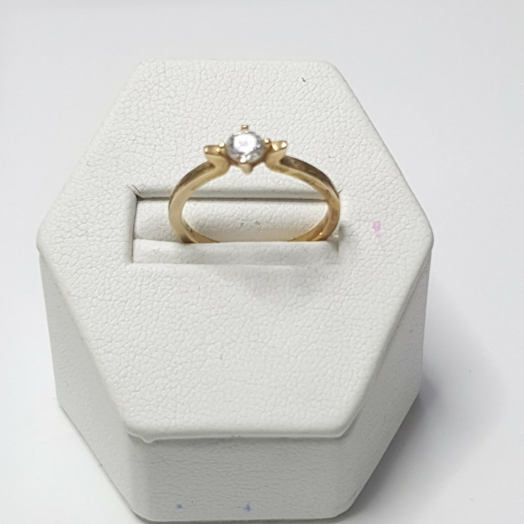 ANILLITO, SOLITARIO ORO 14 K 2 GRMS (SEMINUEVO)