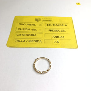 ANILLO ANILLITO C CIRCONIAS 14K 7.5 TALLA 2.3 GR (NUEVO)