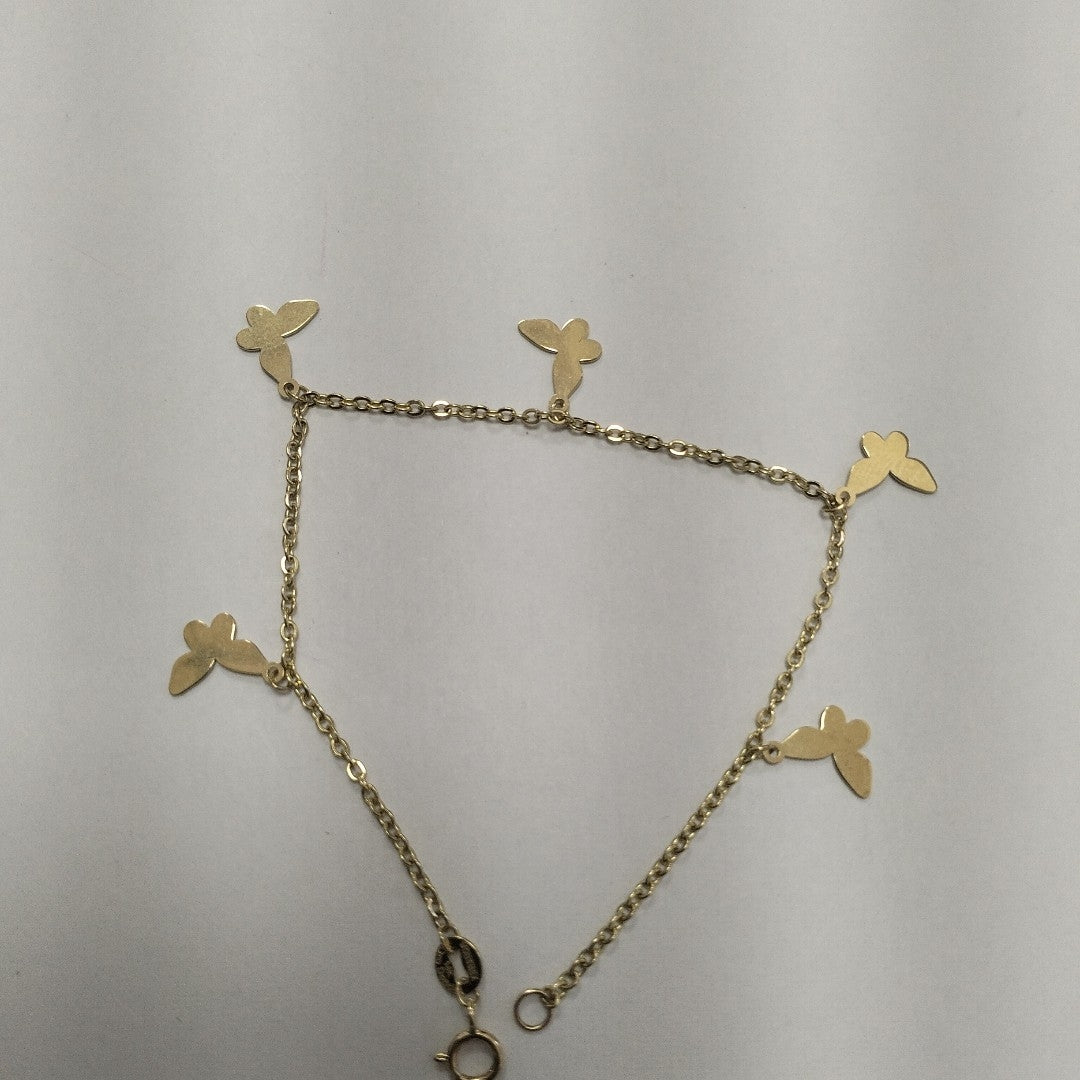 PULSERA ESPECIAL CON MARIPOSAS 14K 18 CM 2.1 GR (NUEVO)