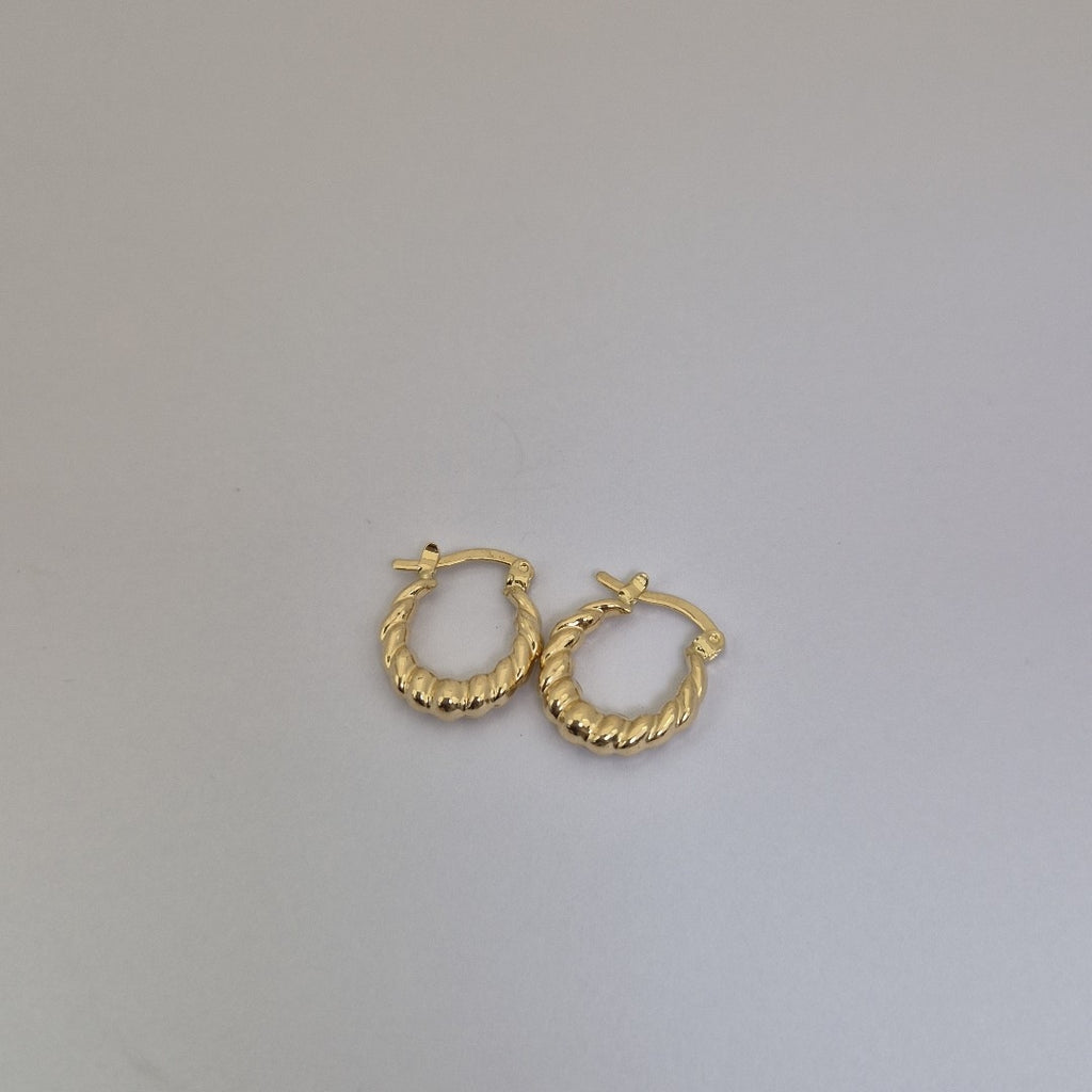 ARETES ARRACADAS TZL HUECAS 14K 1.5 GR (NUEVO)