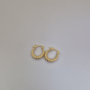 ARETES ARRACADAS TZL HUECAS 14K 1.5 GR (NUEVO)