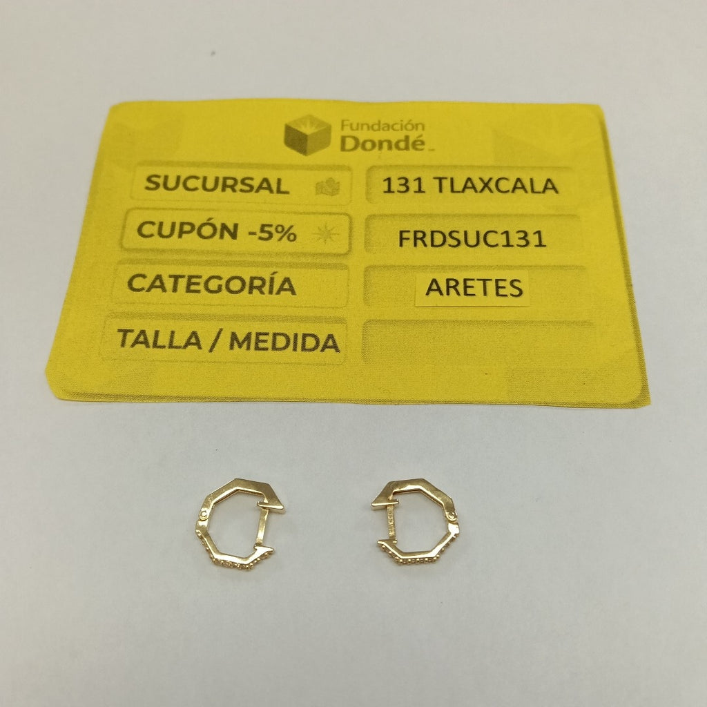 ARETES HUGGIES C CIRCONIAS 14K 1.7 GR (NUEVO)