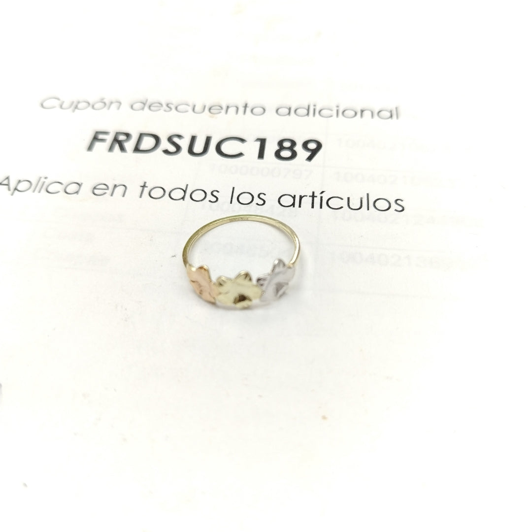 ANILLOS ANILLITO FIG FLORES 10K TALLA 9 1.3 GR (NUEVO)