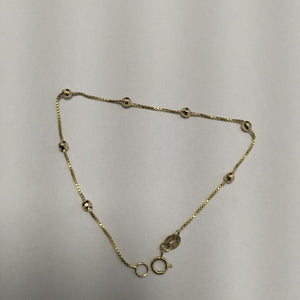 PULSERA ESPECIAL CON BOLITAS 14K 18 CM 1.4 GR (NUEVO)